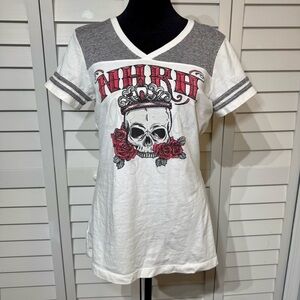 NHRA Racing Skull & Roses Graphic Long Tee | DistRICT | Women’s L